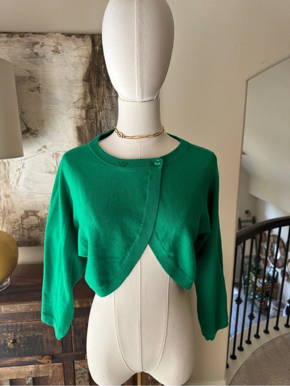 CAbi Jelly Bean Green Piccolo Shrug - M - Picture 2 of 12